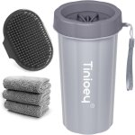 Paw cleaner for large dogs (comes with 3 absorbent towels), dog accessory, with removable soft silicone ...