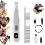 Paw trim pro tondeuse a pattes de chien avec lumire led, rechargeable par usb, pour chiens et chats, ...