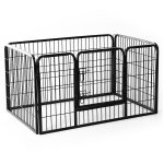Pawhut luxe parc enclos modulable acier 4 panneaux et 1 porte pour chiens, lapins, rongeurs, petits animaux, ...