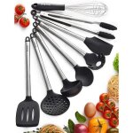 Pcs kit ustensiles de cuisine en silicone, avec poignée en acier inoxydable, ensemble de couverts de ... Pcs kit ustensiles de cuisine en silicone, avec poignée en acier inoxydable, ensemble de couverts de ...