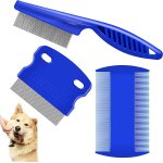 Peigne a puces 3pcs, peigne a puces pour chien, peigne de beaut pour chat et chien peigne anti - puces ...