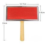 Peigne de toilettage avec manche en bois pour chien et chat, brosse a poils longs pour animaux de compagnie, ...