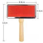 Peigne de toilettage avec manche en bois pour chien et chat, brosse a poils longs pour animaux de compagnie, ...