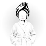 Peignoir en coton 500gr / m2 taille xl lagune blanc, par soleil d'ocre