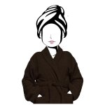 Peignoir en coton 500gr / m2 taille xl lagune brun, par soleil d'ocre