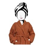 Peignoir en coton 500gr / m2 taille xl lagune terra, par soleil d'ocre