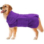 Peignoir s�chage rapide chien - microfibre super absorbante - ceinture extensible - toilettage