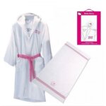 Peignoir + serviette hello kitty en coffret 2 - 4 ans (taille 2 / 4 ans, couleur blanc)