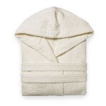 Peignoir unisexe en coton eponge de couleur ivoire teddy