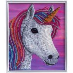 Peinture acrylique - diamond painting picture frame crystal art - 21x25cm unicorn