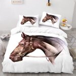 Peinture de cheval house de couette x cm polyester - coton linge de lit anti - allergique housse de couette ...