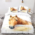 Peinture de cheval housse couette x cm polyester - coton parure lit doux confortable housse de couette ...