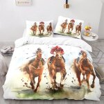 Peinture de cheval parure de lit housse de couette x cm polyester coton housse de couette une personne ...
