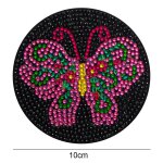 Peinture diamant 5d en bois a faire soi - mme, sous - verre, motif de papillon, sous - verre a la mode, ...