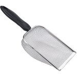 Pelle a liti�re pour chat en acier inoxydable, filtre a sable pour reptiles, trous fins, outil de nettoyage ...