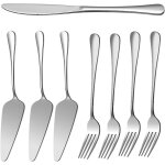 Pelle a tarte, 8 pices menagere inox, acier inoxydable 410 serveur de pizza, couteau a dessert, couteau ...