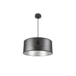 Pendentif anastasia 1xe27 noir / noir - argent regx50x50 cm