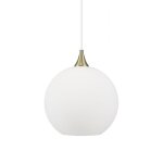 Pendentif - bol blanc 651608 - verre - laiton bross� - e27 max 60w