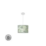 Pendentif fashion 1xe27 blanc / feuille verte regx30x30cm