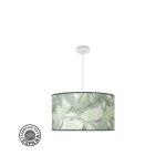 Pendentif fashion 3xe27 blanc / feuille verte regx50x50cm c / diffuseur
