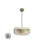 Pendentif n�pal 3p 1xe27 cuir / blanc / or regx40x40 cm