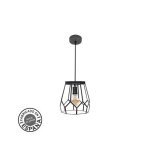 Pendentif petite lentille 1xe27 noir regx20x20cm