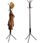 La penderie portant a vetements porte manteau 8 pateres en metal noir 48x48x170cm