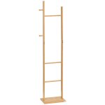 Penderie porte - manteaux - 3 barres de penderie, 2 pat�res - dim. 36l x 24l x 168h cm - bois bambou