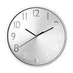 Pendule murale moderne argent d 30 cm