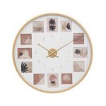 Pendule murale p�le - m�le en m�tal dor� d 76, 5 cm