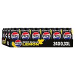 Pepsi cola zero lemon boisson sans sucre 24x330ml pack 7, 92l rafra�chissant gazeux saveur citron