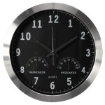 Perel horloge murale 35, 5 cm noir et argenté Perel horloge murale 35, 5 cm noir et argenté