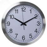 Perel horloge murale 40 cm blanc et argent