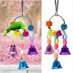 Perroquet jouets oiseau suspendu jouet avec perles color�es cloche cha�ne animal de compagnie oiseau ...