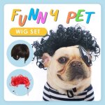 Perruque pour animaux de compagnie, accessoires de cosplay pour chiens et chats, ensemble de cheveux ...
