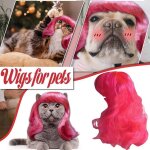 Perruque synthtique longue et ondule pour chien, chat, princesse, boucles naturelles, accessoires pour ...