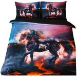 Personne d cheval animal housse de couette avec taie d'oreiller, xcm enfant coton parures de lit pour ...