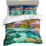 Personne housse de couette x cm conception de la plage en d tropicale palmiers �� voile ciel bleu la ...