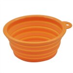 Pet cuisine gamelle pliable en silicone d'eau et de nourriture pour voyage et extrieur orange
