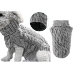 Pet dog turtleneck knitted sweater coat winter warmer thickening pullover knitwear crochet coat clothes ...