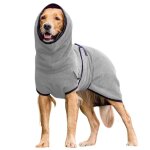 Pet dog v�tements towelling s�chage peignoir manteau puppy warmer apparel sleepwear gris