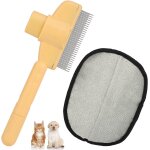 Pet grooming gloves & anti - flea combs, double - sided electrostatic gloves, bristles, multi - purpose ...