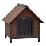 @pet niche pour chiens avec rabats en plastique marron 102x82x87 cm