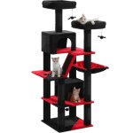 Petepela arbre a chat, grand tour de jeux, avec 6 poteaux a griffer, 2 planches a griffer, 2 plateformes, ...