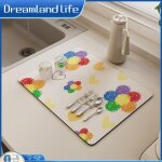 Petit coussin absorbant de style frais, siphon de tasse de table de bar, s�chage rapide, arc - en - ciel, ...