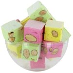 Petits cubes de nougat color�s et parfum� sachet de 1 kg