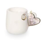 Petit mug bougie en c�ramique blanche amour toujours