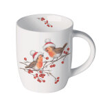 Petit mug en porcelaine fine rouge - gorges d�hiver