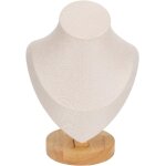 Petit organisateur de modle de bijoux, support d'affichage de collier de flanelle 3d avec socle en bois ...