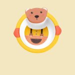 Petit ours - vaisselle en fibre de bambou pour enfants, bol de dessin anim mignon en forme de bb, ...